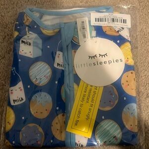 NIB Blue Little Sleepies Milk & Cookies Zippy 18-24M